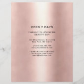 Kundenspezifischer Foto Preishear Salon Flyer (Achterkant)