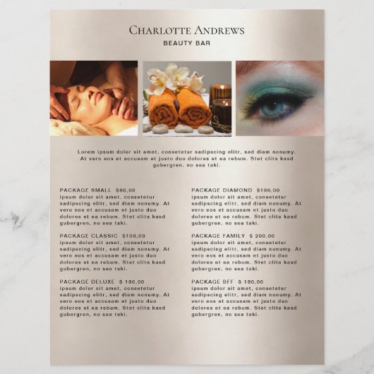 Kundenspezifischer Foto Preishear Salon Flyer (Voorkant)