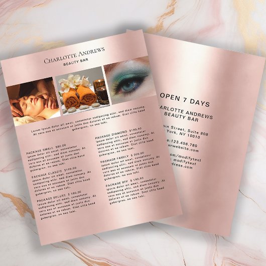 Kundenspezifischer Foto Preishear Salon Flyer