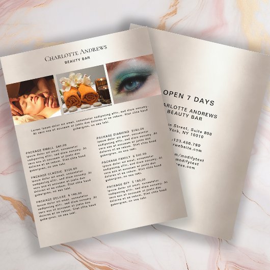 Kundenspezifischer Foto Preishear Salon Flyer