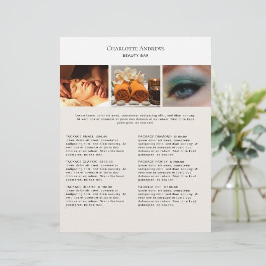 Kundenspezifischer Foto Preishear Salon Flyer (Staand voorkant)