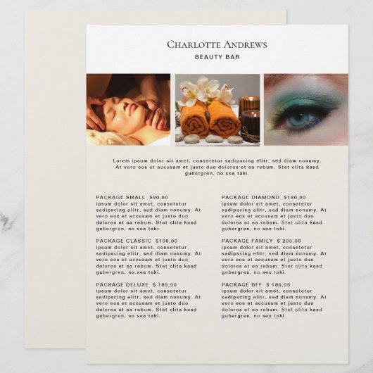 Kundenspezifischer Foto Preishear Salon Flyer (Voorkant / Achterkant)