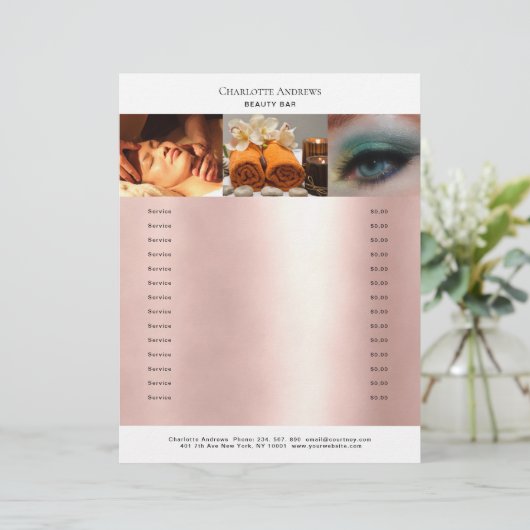 Kundenspezifischer Foto Preishear Salon Flyer (Staand voorkant)