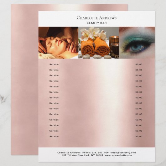 Kundenspezifischer Foto Preishear Salon Flyer (Voorkant / Achterkant)