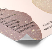 Kundenspezifischer Rosegold Glitter Preisliste Poster (Hoek)