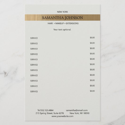 Kundenspeziĭ Elegante Imitat Gold Streifen Flyer (Voorkant)