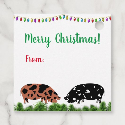 KuneKune Pig Christmas Gift Label (Achterkant)