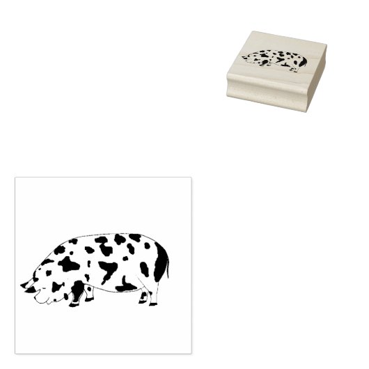 KuneKune Pig Rubberstempel (Gestempeld)