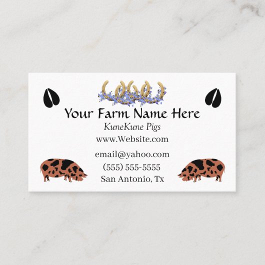 KuneKune Pig Visitekaartje (Voorkant)
