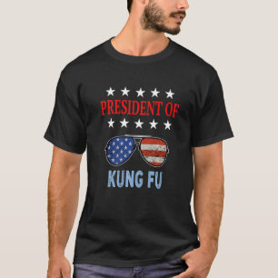 Kung Fu Accessoires Amerikaanse vlag Kung Fu Gezeg T-shirt