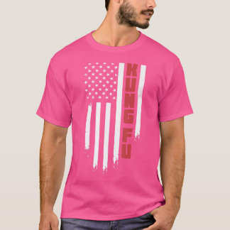 Kung Fu Amerikaanse Vlag Kung Fu Martial Art T-shirt