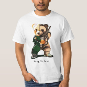 Kung Fu Beer Print T-shirt