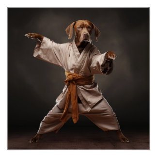 Kung Fu Brown Pointer raszuivere honden vechtsport Perfect Poster