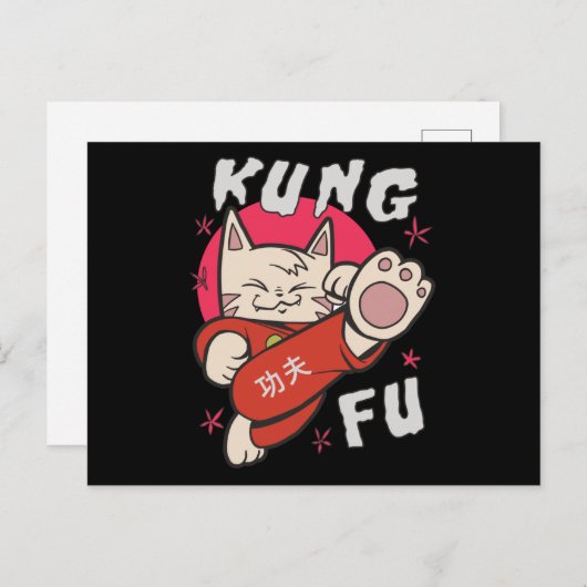 Kung Fu Cat Briefkaart (Voorkant / Achterkant)