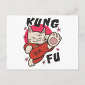 Kung Fu Cat Briefkaart (Voorkant)