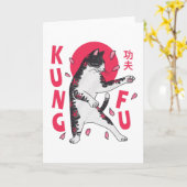 Kung Fu Cat Kaart (Gele Bloem)