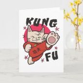 Kung Fu Cat Kaart (Gele Bloem)
