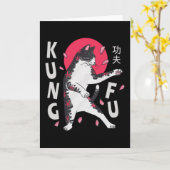 Kung Fu Cat Kaart (Gele Bloem)