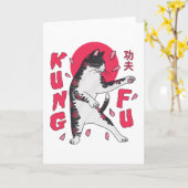 Kung Fu Cat Kaart (Gele Bloem)