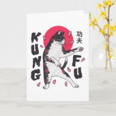 Kung Fu Cat Kaart (Gele Bloem)