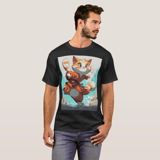 Kung Fu cat T-shirt (Voorkant volledig)