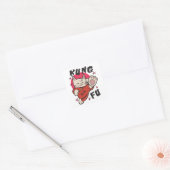 Kung Fu Cat Vierkante Sticker (Envelop)