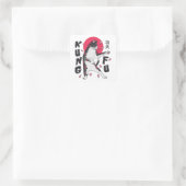 Kung Fu Cat Vierkante Sticker (Tas)