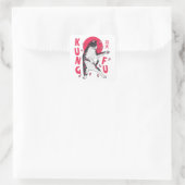 Kung Fu Cat Vierkante Sticker (Tas)