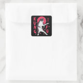 Kung Fu Cat Vierkante Sticker (Tas)