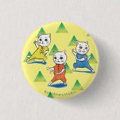 Kung Fu Cats Round Button, Small, 1¼ Inch Button (Voorkant)