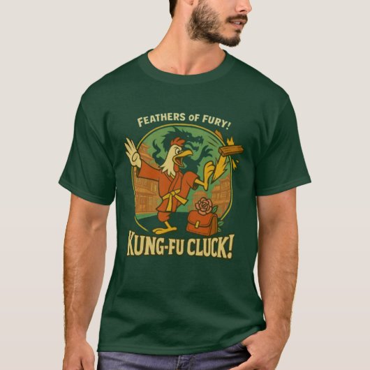 Kung-Fu Cluck! – Feathers of Fury T-shirt (Voorkant)