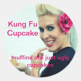 Kung Fu Cupcake Ronde Sticker