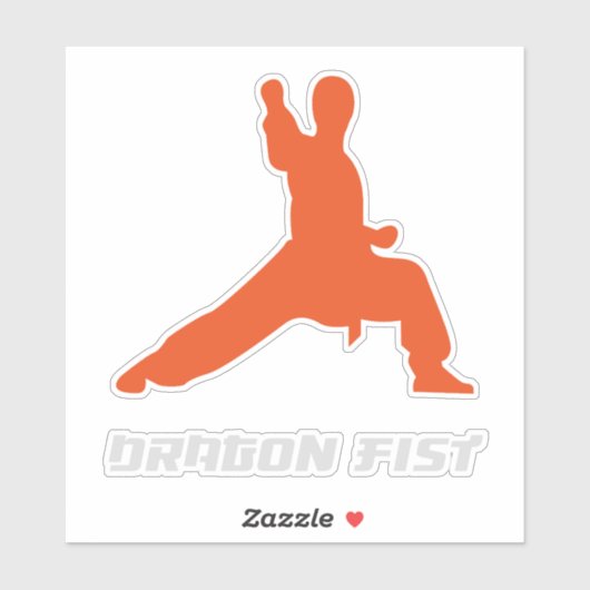 Kung Fu Dragon Fist Vechtkunst Sticker (Vel)