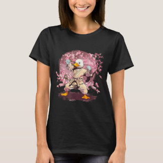 Kung Fu Duck Martial Arts Sakura Boom Taekwondo T-shirt