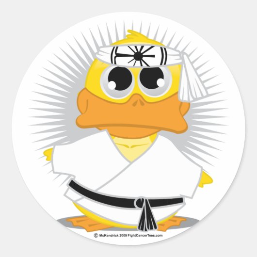 Kung Fu Duck Ronde Sticker (Voorkant)