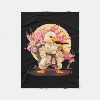 Kung Fu Duck Sakura Boom Taekwondo Eend Liefhebber Fleece Deken