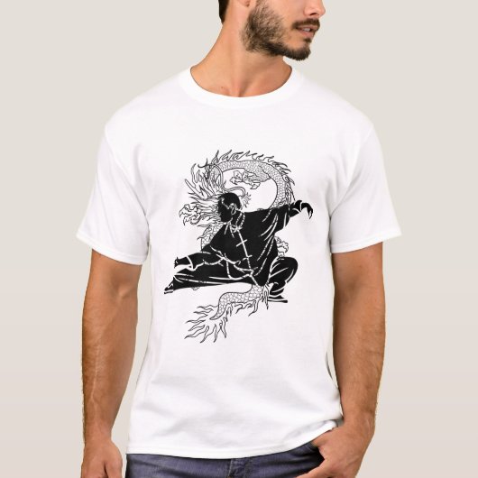 Kung Fu Fighter Chinese Warrior T-shirt (Voorkant)