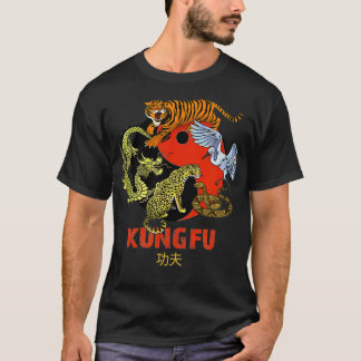 Kung Fu Five Animals vormt Chinese krijgskunst T-shirt
