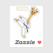 Kung Fu-giraf cartoonillustratie Sticker (Vel)