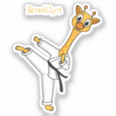 Kung Fu-giraf cartoonillustratie Sticker (Voorkant)