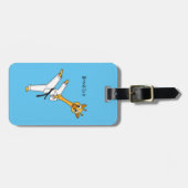 Kung Fu giraffe cartoon Bagagelabel (Voorkant horizontaal)