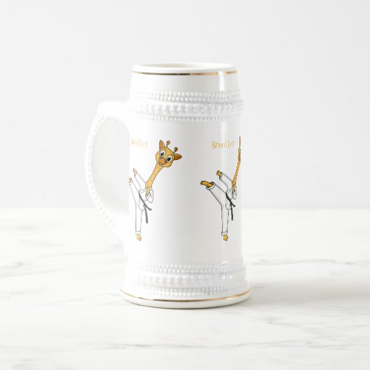 Kung Fu giraffe cartoon Bierpul (Voorkant links)