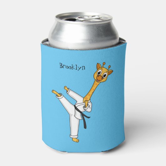 Kung Fu giraffe cartoon Blikjeskoeler (Blikje Voorkant)