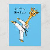 Kung Fu giraffe cartoon Briefkaart (Voorkant)