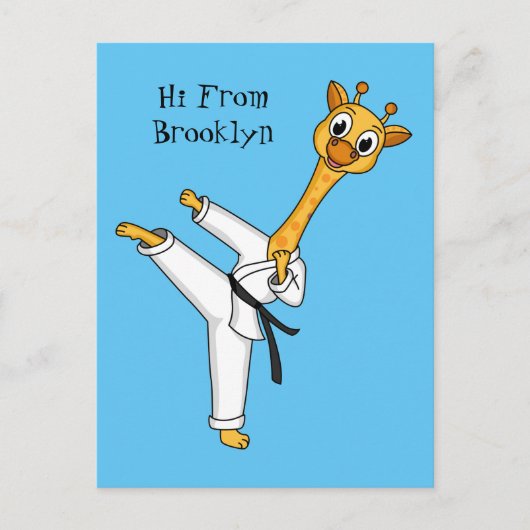 Kung Fu giraffe cartoon Briefkaart (Voorkant)