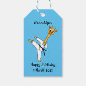 Kung Fu giraffe cartoon Cadeaulabel (Achterkant)