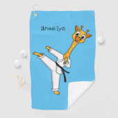 Kung Fu giraffe cartoon Golfhanddoek (Insitu)