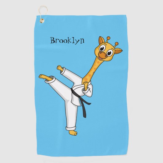 Kung Fu giraffe cartoon Golfhanddoek (Voorkant)