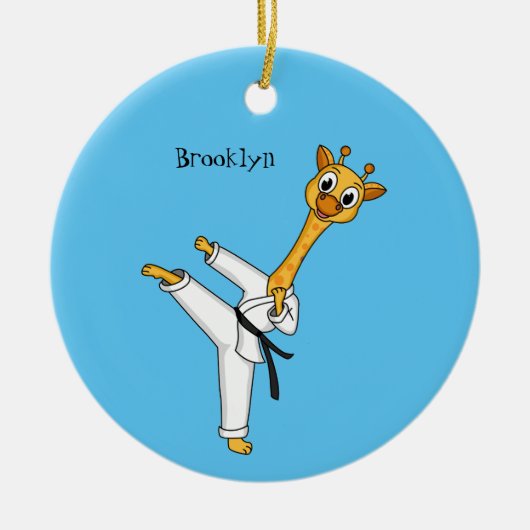 Kung Fu giraffe cartoon Keramisch Ornament (Voorkant)