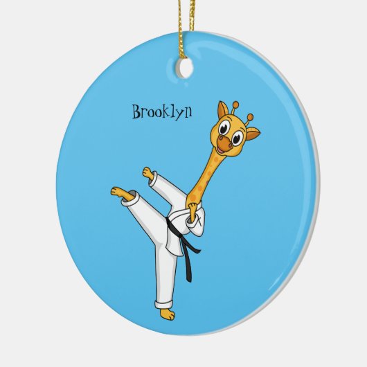 Kung Fu giraffe cartoon Keramisch Ornament (Links)
